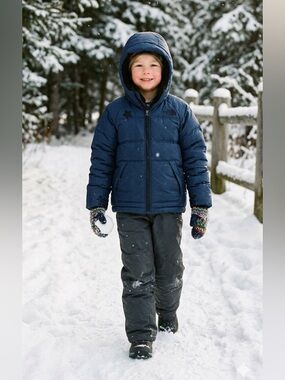 The North Face 550 Fill Down Puffer Jacket Navy Blue Youth Small 7/8